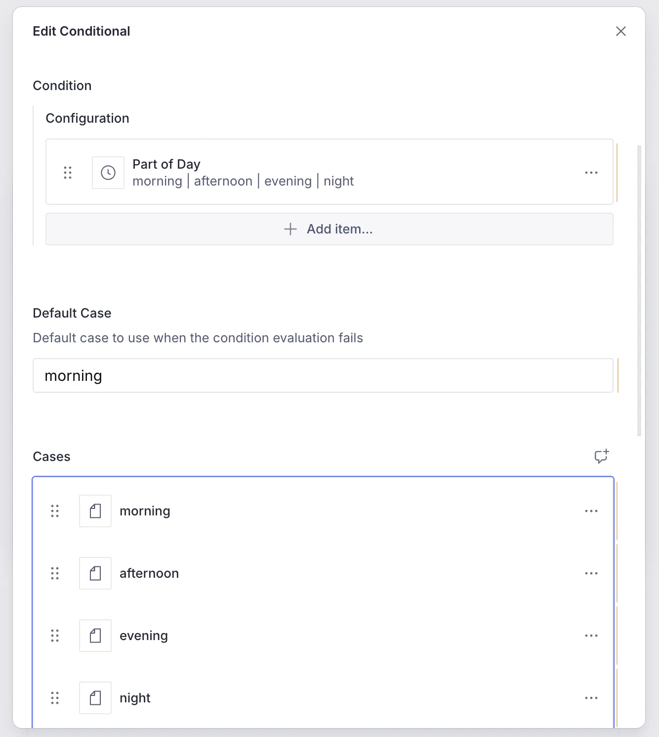 Configuring a Conditional block