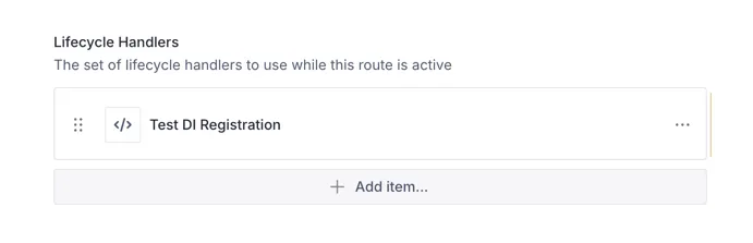 Route lifecycle setup