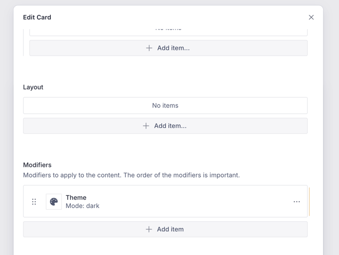 Dark Theme for Card via a Modifier in the CMS
