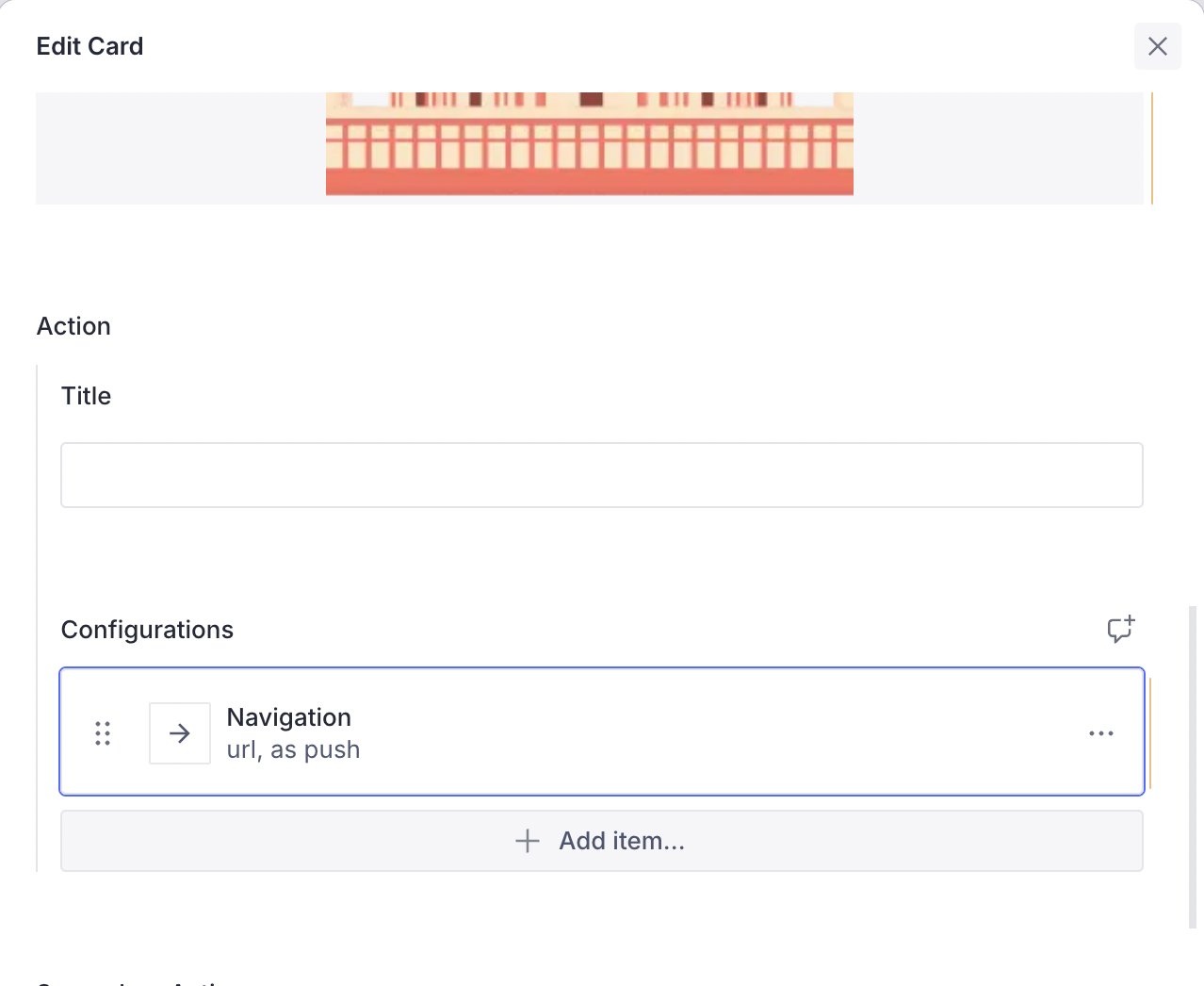Edit the Navigation action